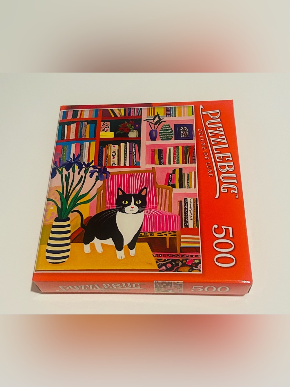 New “Library Cat” Puzzle with Cat 500 Pieces Puzzlebug DeLuxe 20” x 12”